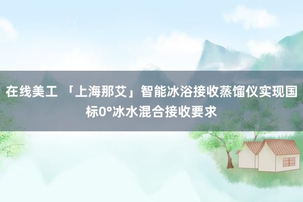 在线美工 「上海那艾」智能冰浴接收蒸馏仪实现国标0°冰水混合接收要求